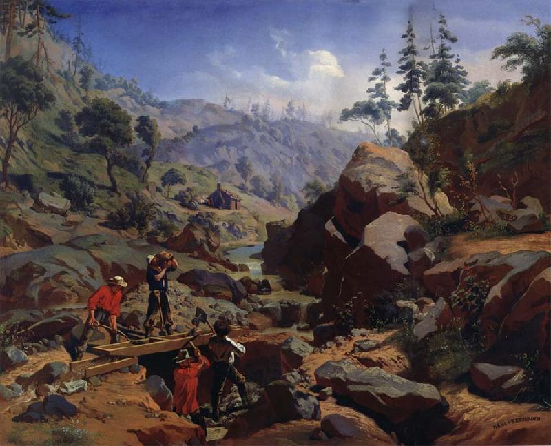 Charles Christian Nahl and august wenderoth Miners in the Sierras oil painting image